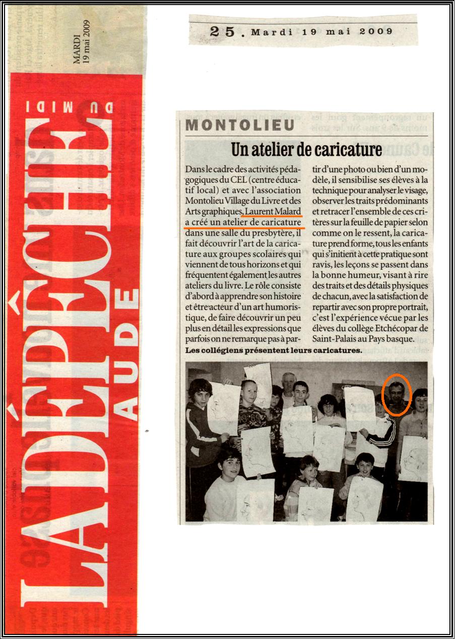 Montolieu, La Dépêche du Midi, 19 mai 2009.