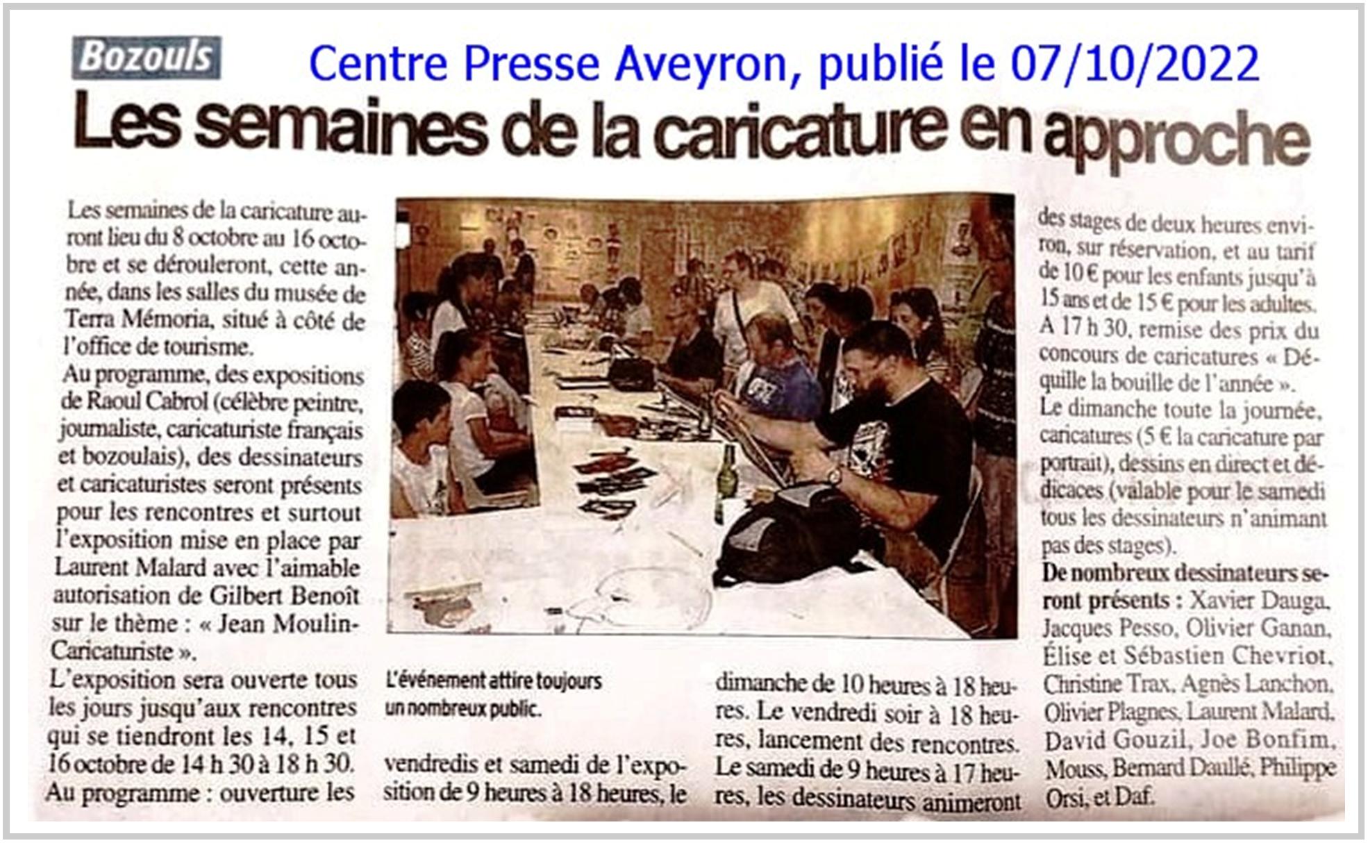 Centre Presse Aveyronnais
octobre 2022